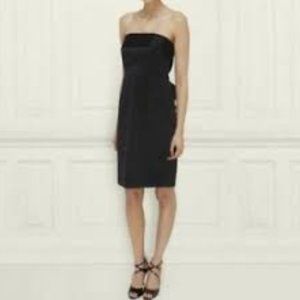 NWT LK Bennett Black strapless dress with beautiful bow back detail. sz 10